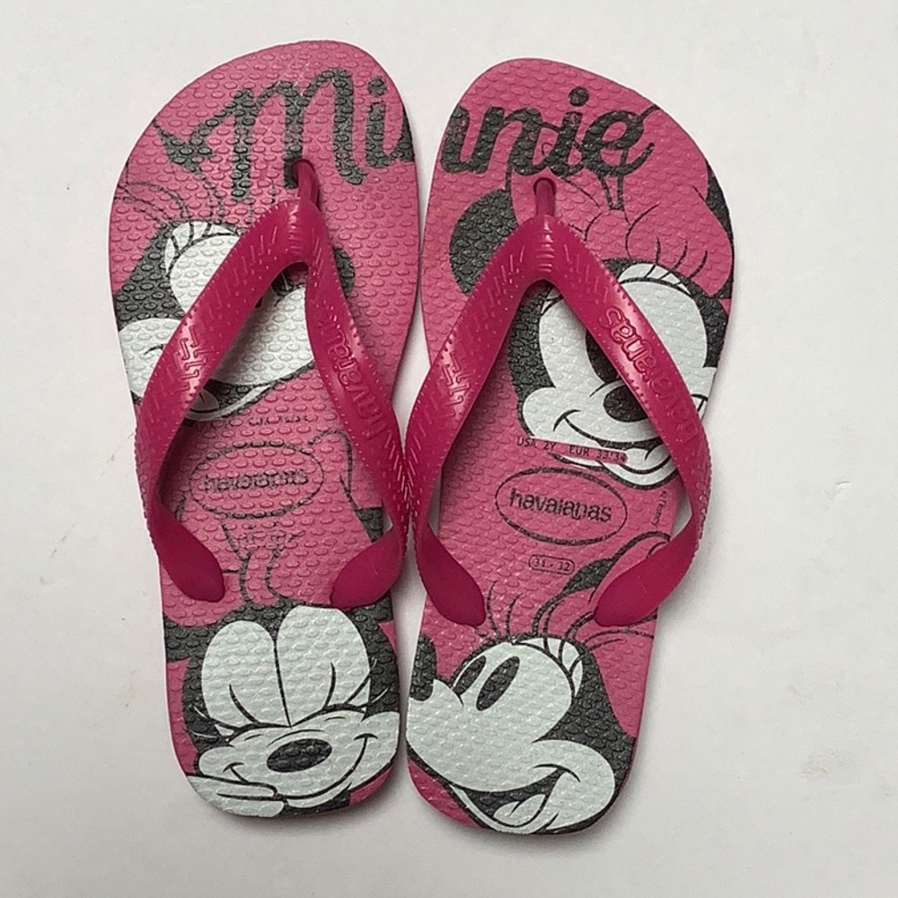 Havaianas Minnie Mouse Disney Flip Flop Thongs Girl’s Size 2 Like New